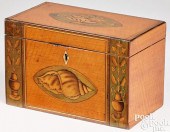 GEORGE III SATINWOOD TEA CADDY
