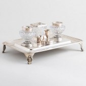 GEORGE III SILVER AND CUT GLAS