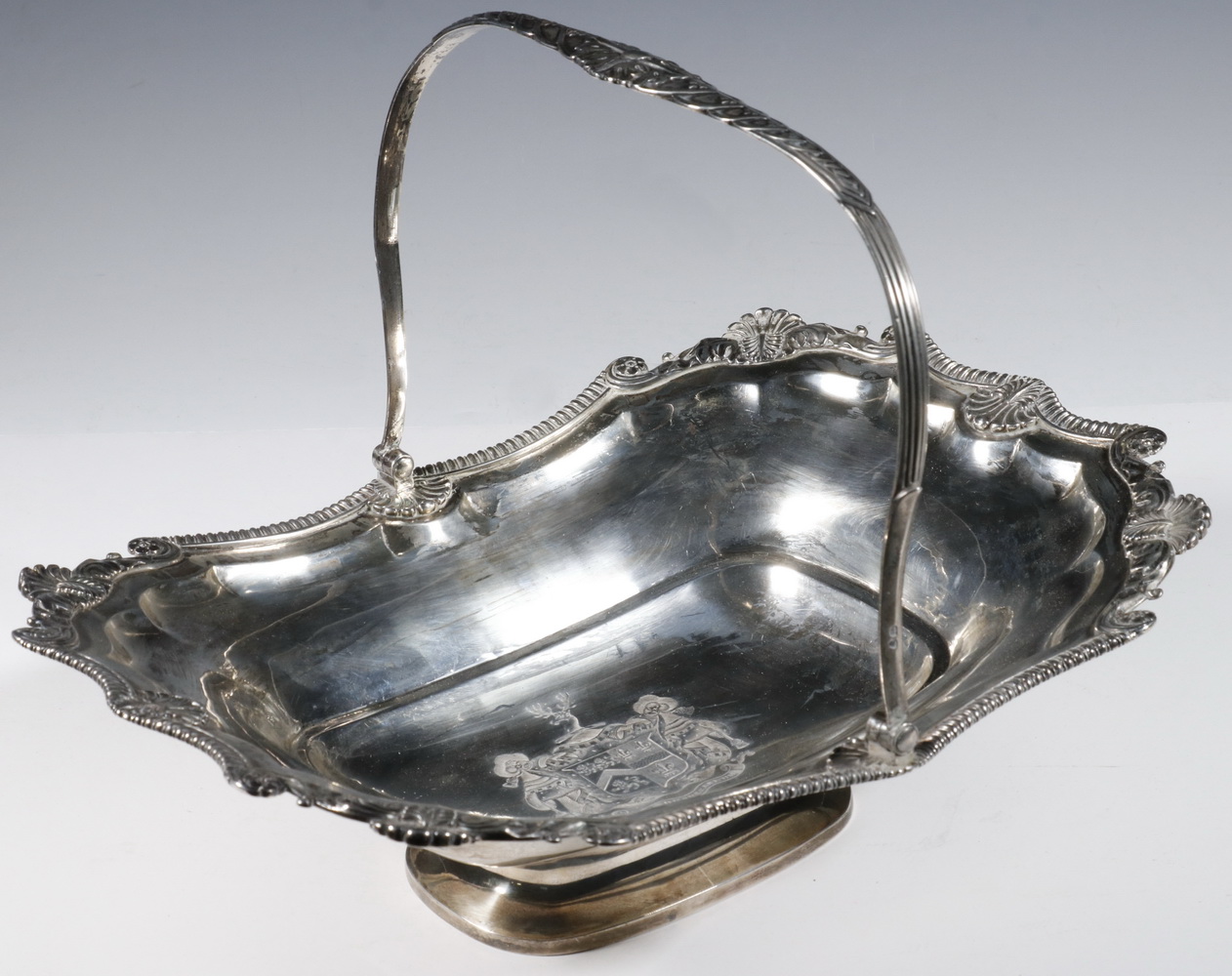 GEORGE III SILVER ARMORIAL CAKE