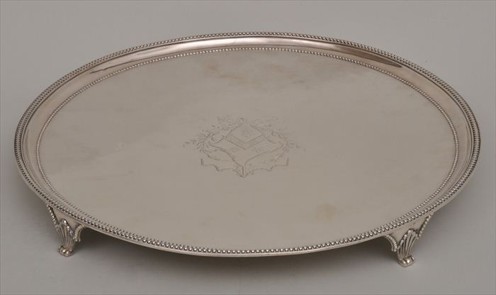 GEORGE III SILVER ARMORIAL FOOTED