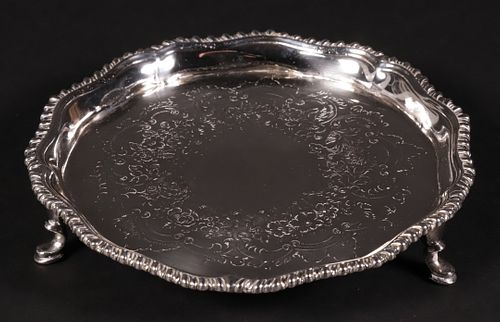 GEORGE III SILVER CARD TRAY,