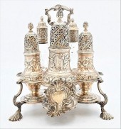 GEORGE III SILVER CRUET SET BY