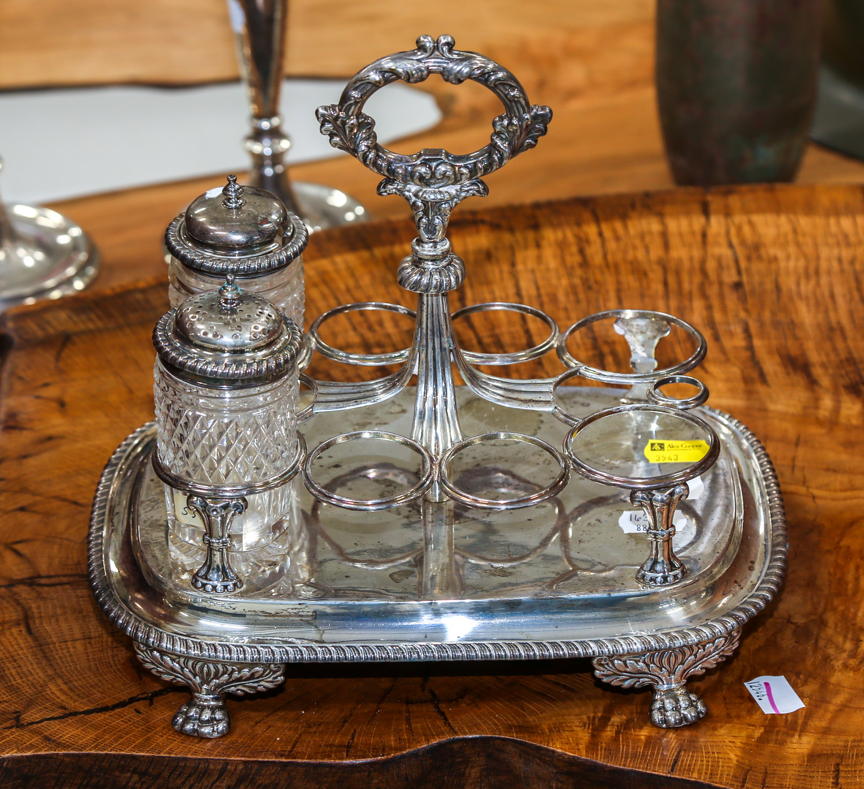 GEORGE III SILVER CRUET STAND