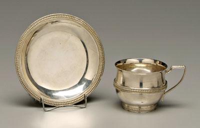George III silver cup, plate: