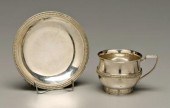 George III silver cup, plate: