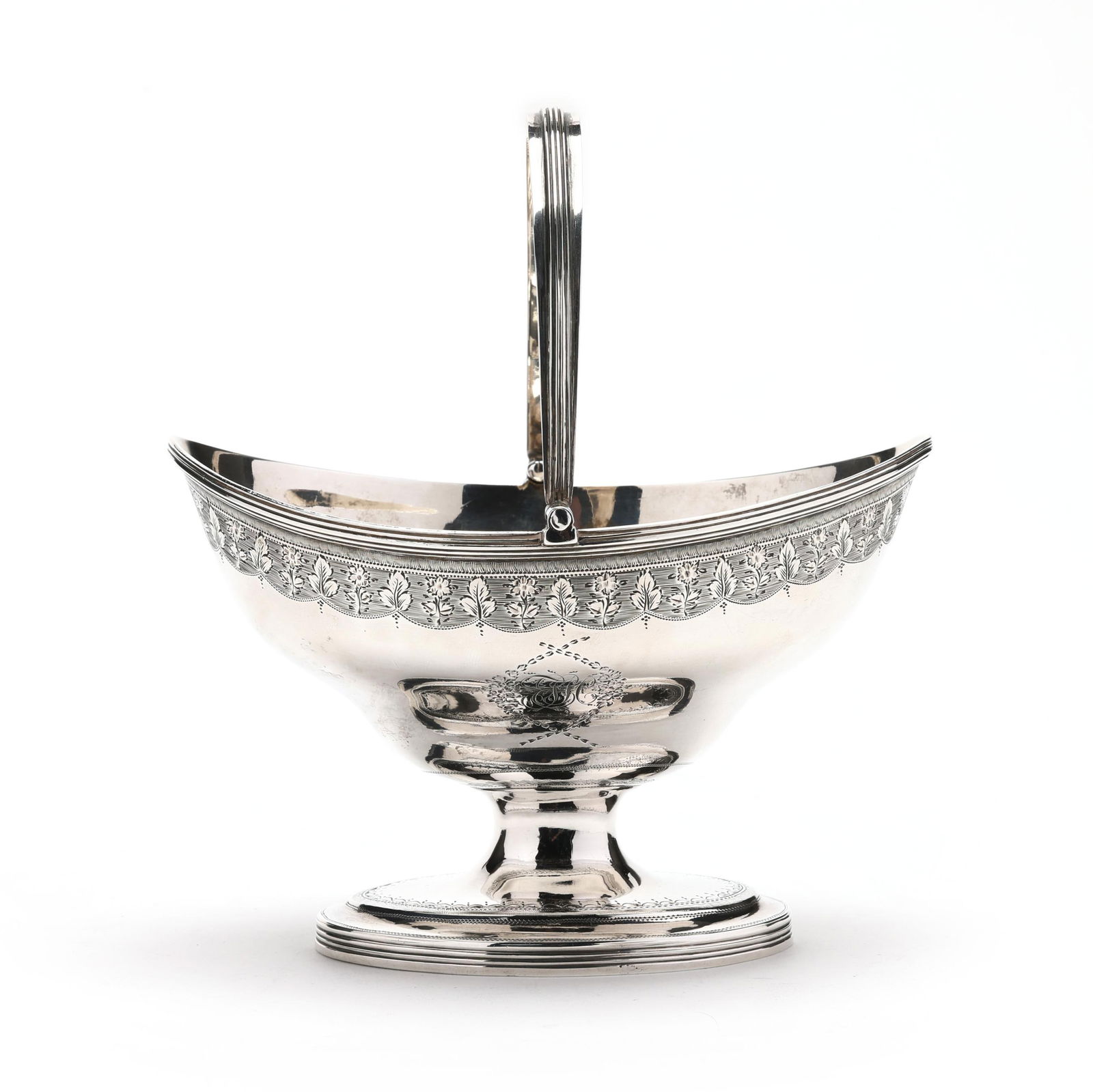 GEORGE III SILVER SUGAR BASKET,