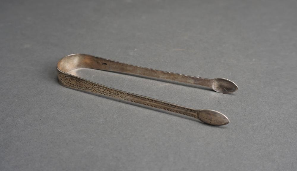 GEORGE III SILVER SUGAR TONGS,