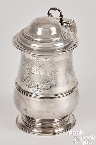GEORGE III SILVER TANKARD, 18TH
