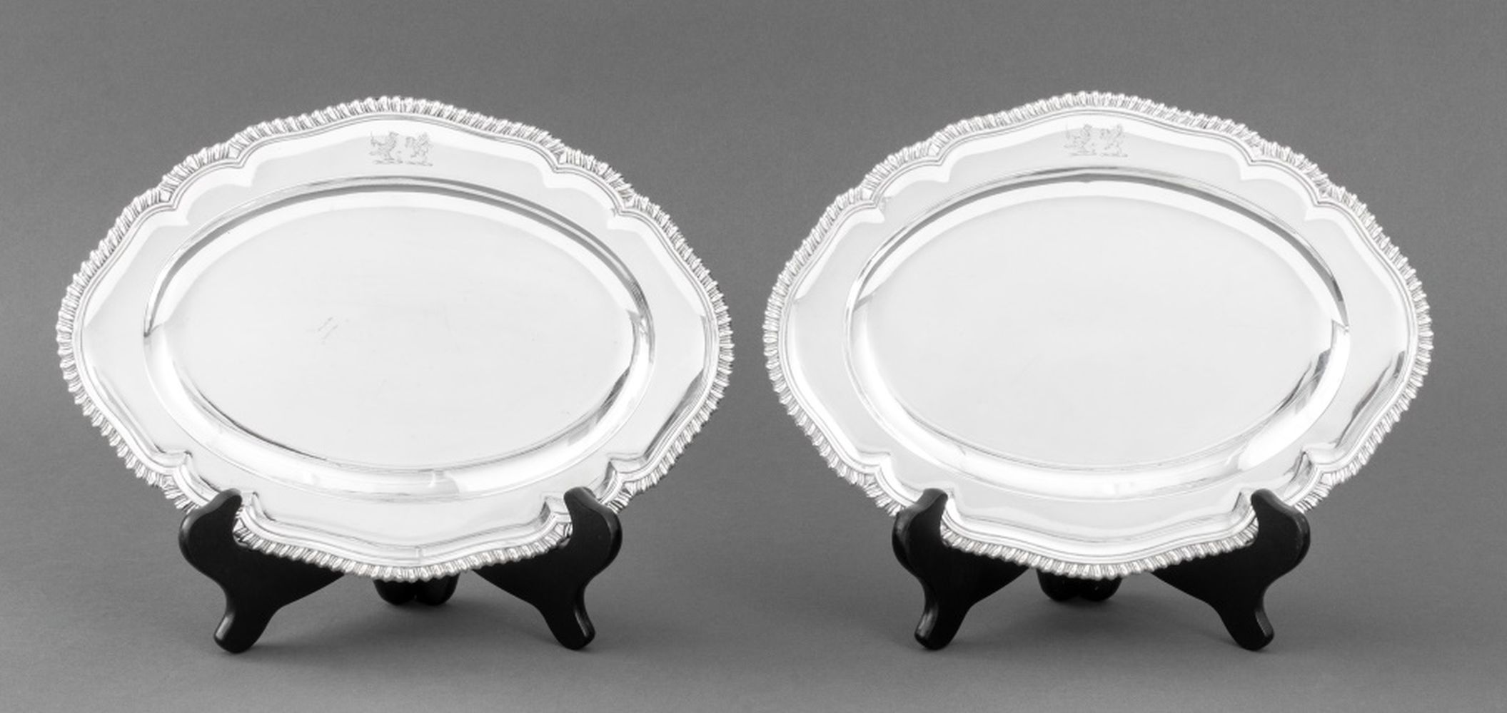 GEORGE III STERLING PAIR SMALL OVAL