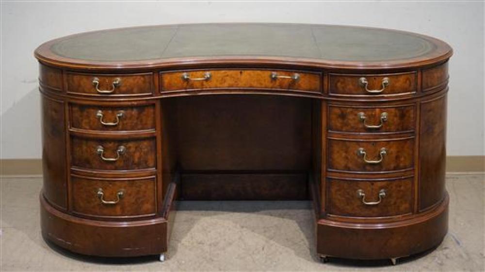 GEORGE III STYLE BURLWOOD AND GREEN