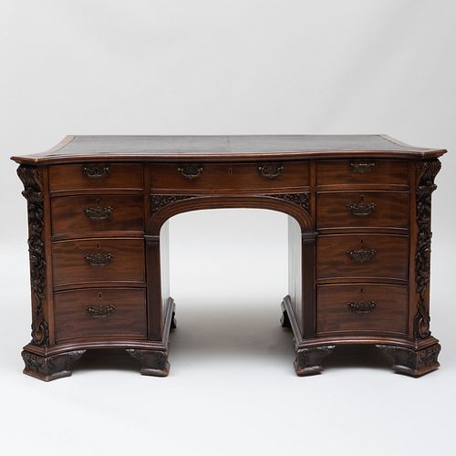 GEORGE III STYLE CARVED MAHOGANY