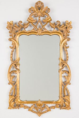 GEORGE III STYLE GILTWOOD MIRROR,