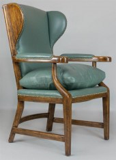GEORGE III STYLE LEATHER UPHOL