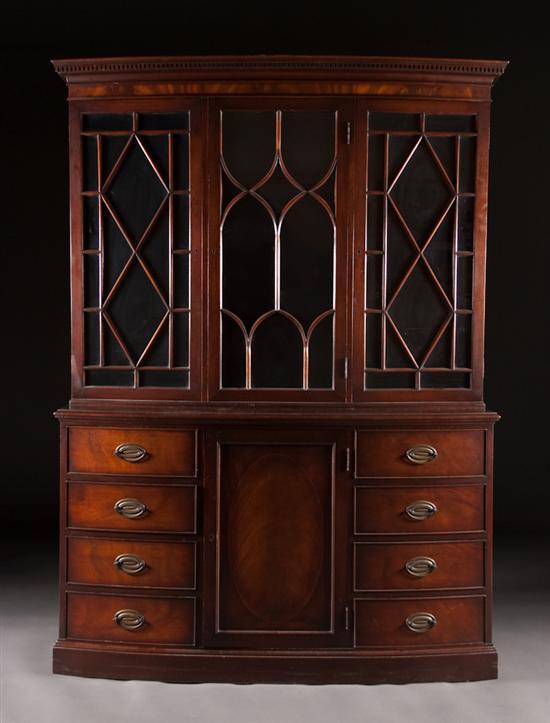 George III style mahogany and glass
