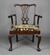 GEORGE III STYLE MAHOGANY ARMC