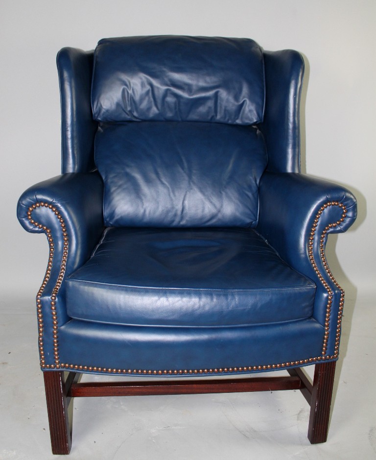 GEORGE III STYLE MAHOGANY BLUE