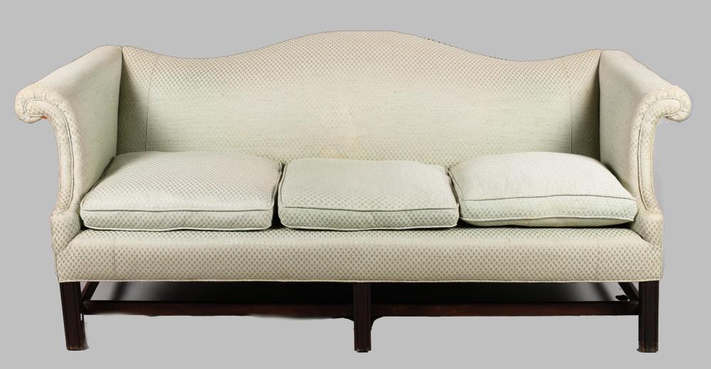 GEORGE III STYLE MAHOGANY CAMELBACK