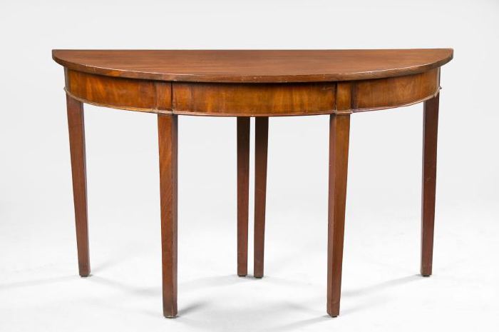 George III-Style Mahogany Demi-lune