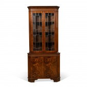 GEORGE III STYLE MAHOGANY GLAZ