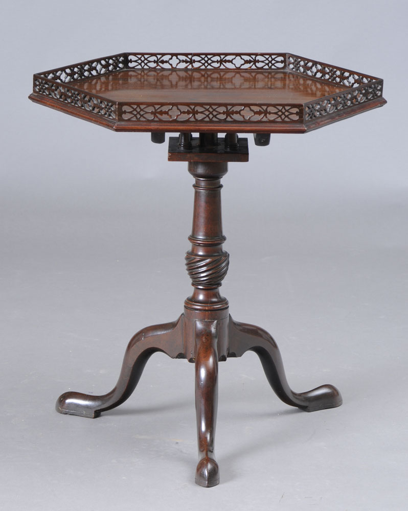 GEORGE III STYLE MAHOGANY HEXAGONAL