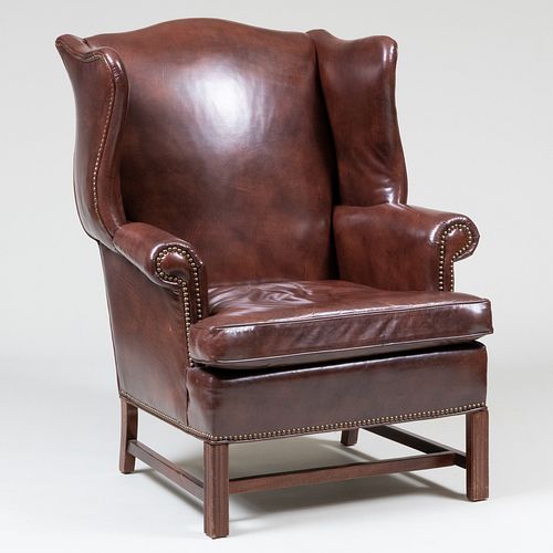 GEORGE III STYLE MAHOGANY LEATHER
