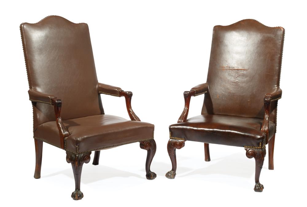 GEORGE III-STYLE MAHOGANY LEATHER