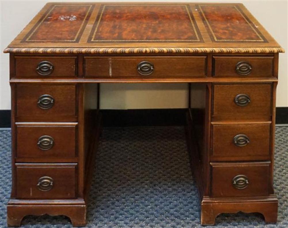 GEORGE III STYLE MAHOGANY TOOLED