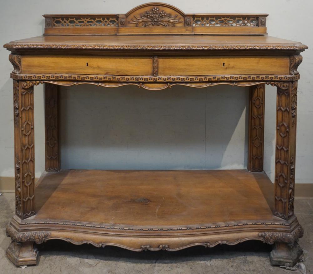 GEORGE III STYLE OAK SERPENTINE