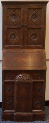 GEORGE III STYLE OAK SLANT FRO