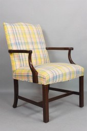 GEORGE III STYLE PLAID UPHOLST