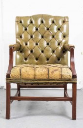 GEORGE III STYLE TUFTED GREEN