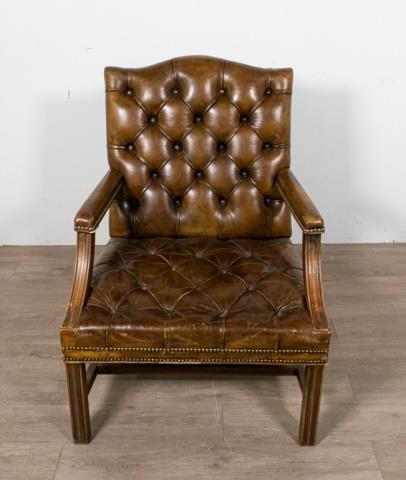 GEORGE III STYLE TUFTED LEATHER