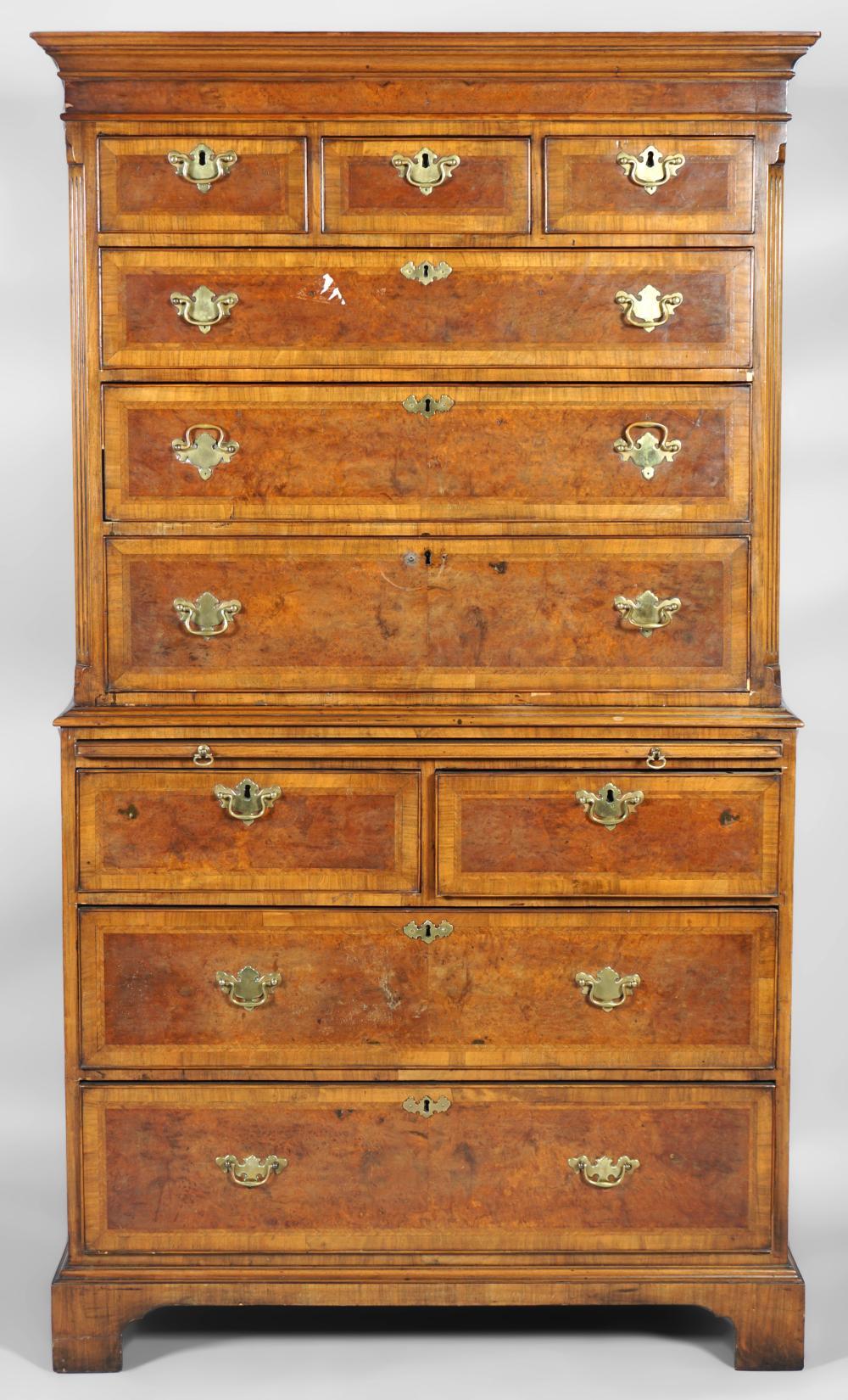 GEORGE III STYLE WALNUT CHEST ON