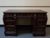 GEORGE III STYLE WALNUT LEATHE