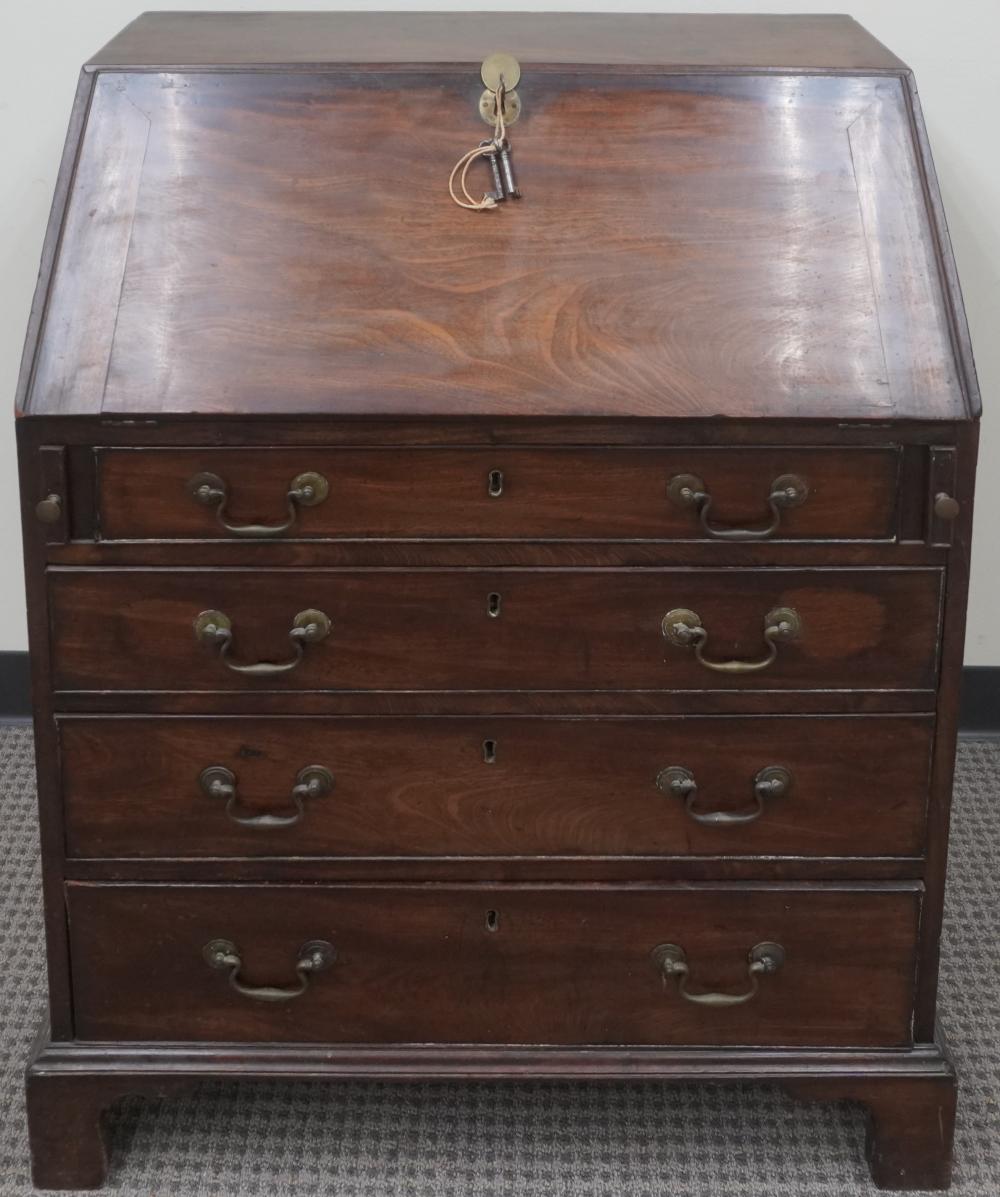 GEORGE III STYLE WALNUT SLANT-FRONT