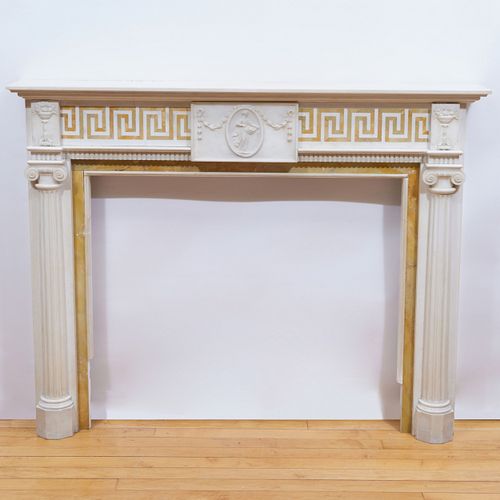 GEORGE III STYLE WHITE AND OCHRE