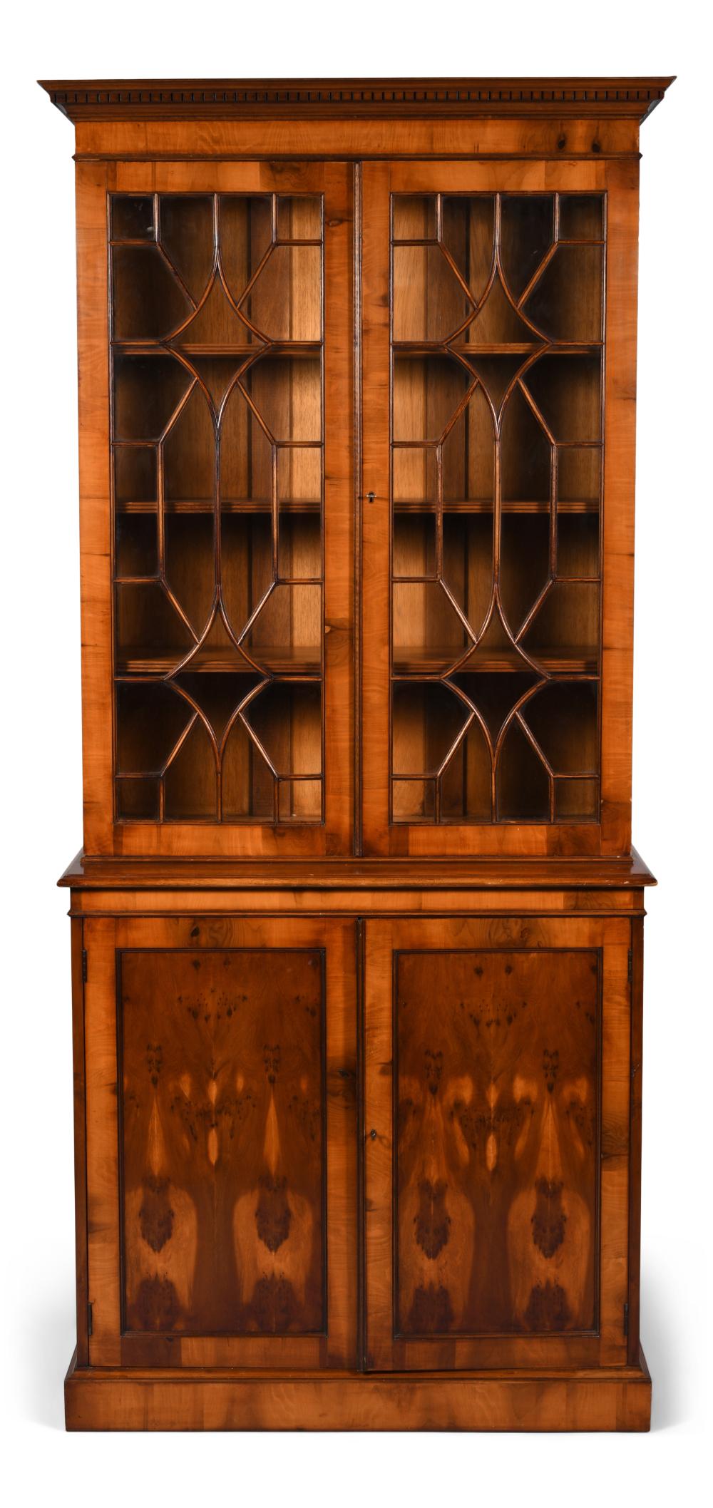 GEORGE III STYLE YEW WOOD LIBRARY