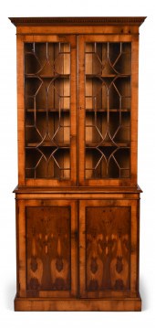 GEORGE III STYLE YEW WOOD LIBR