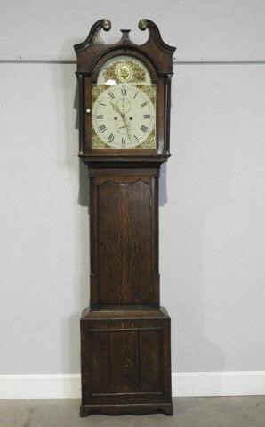 GEORGE III TALLCASE OAK CLOCK,