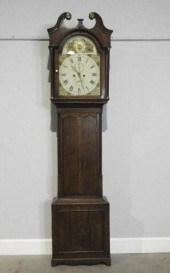 GEORGE III TALLCASE OAK CLOCK,