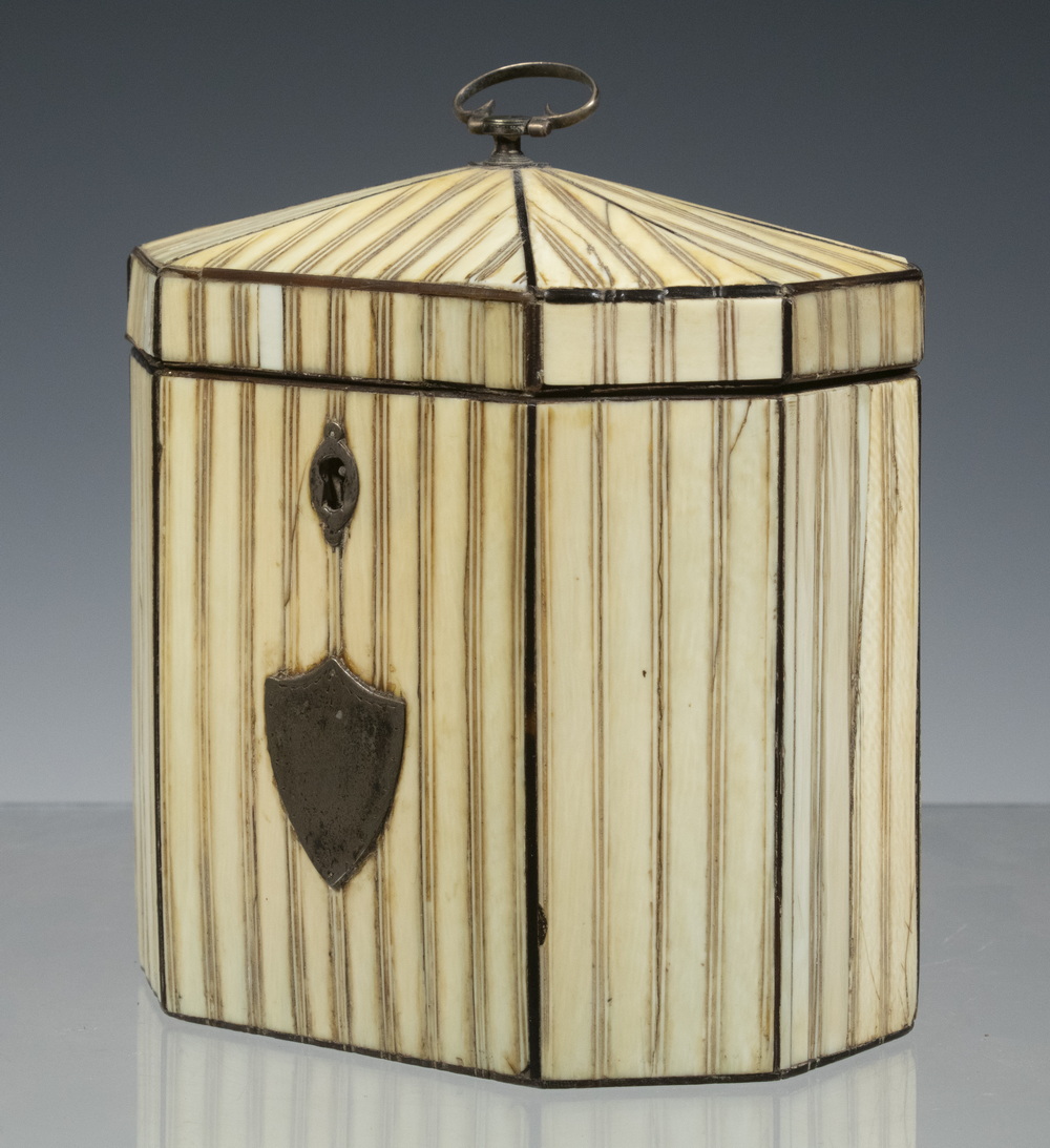 GEORGE III TENT-TOP TEA CADDY