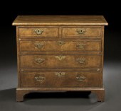 George III Walnut Chest,  four