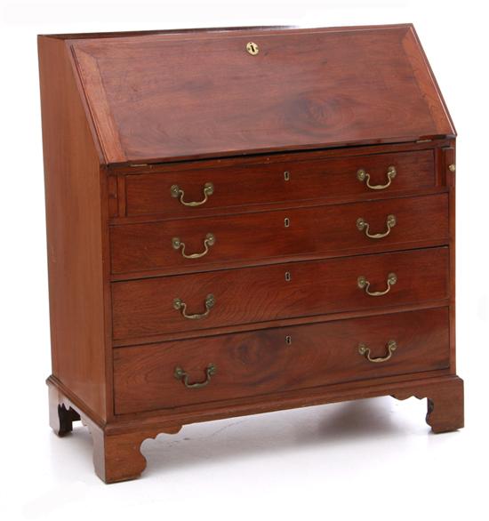 George III walnut slant-front