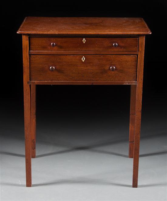 George III walnut two-drawer