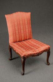 GEORGE III WALNUT UPHOLSTERED