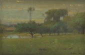 GEORGE INNESS OIL ON PANEL (Am