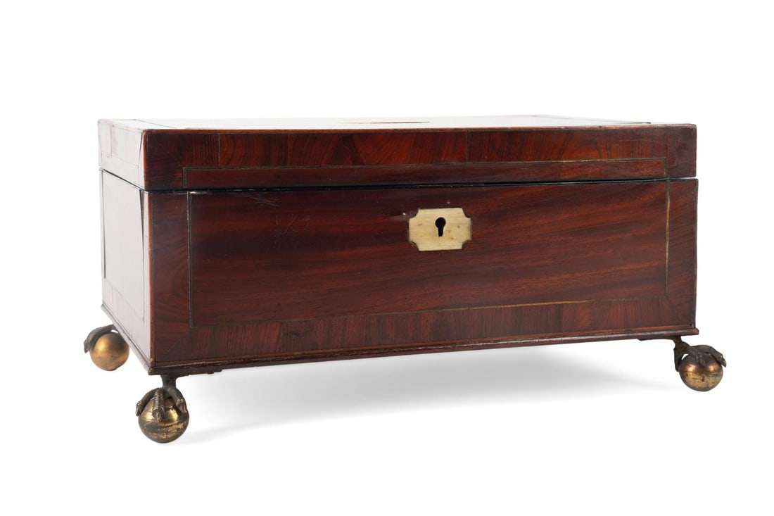 GEORGE IV BRASS INLAID MAHOGANY