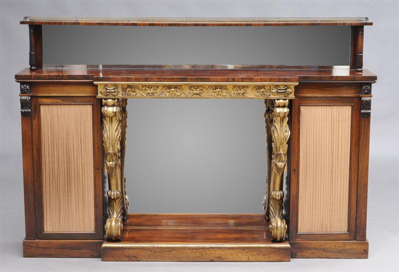 GEORGE IV CARVED ROSEWOOD AND