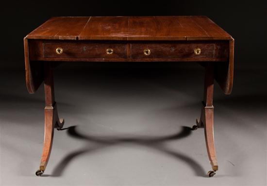 George IV mahogany drop leaf sofa