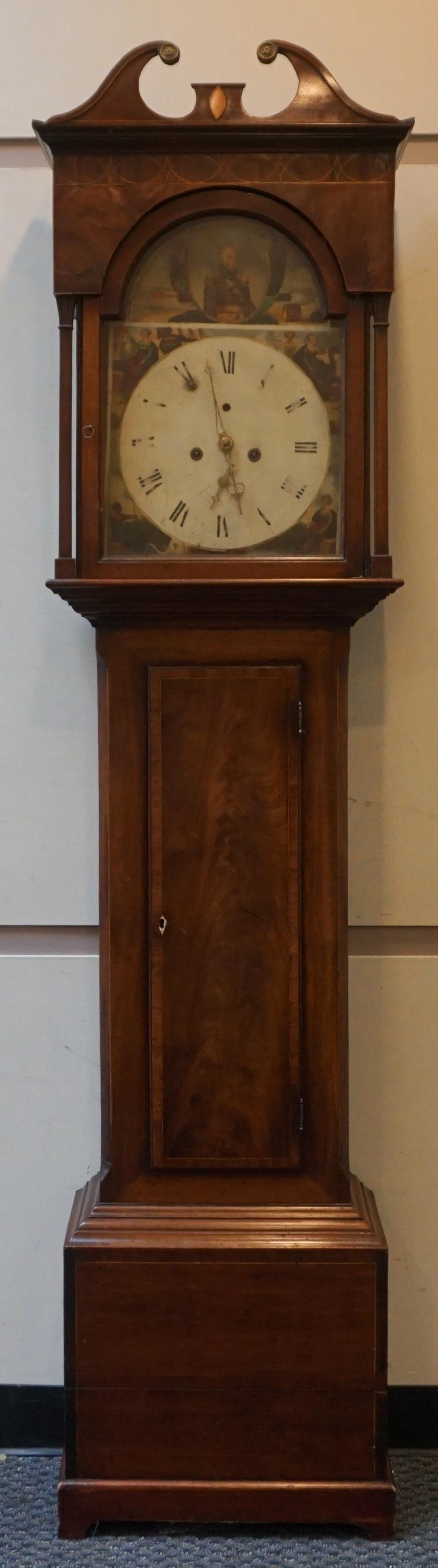 GEORGE IV MAHOGANY TALL CASE CLOCK,